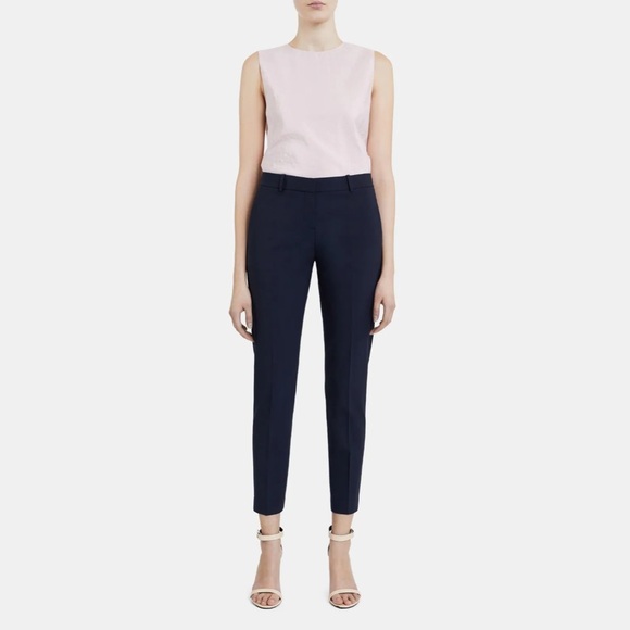 Theory Black Business Virgin Wool Stretch Classic Crop Pants Women’s Size 8